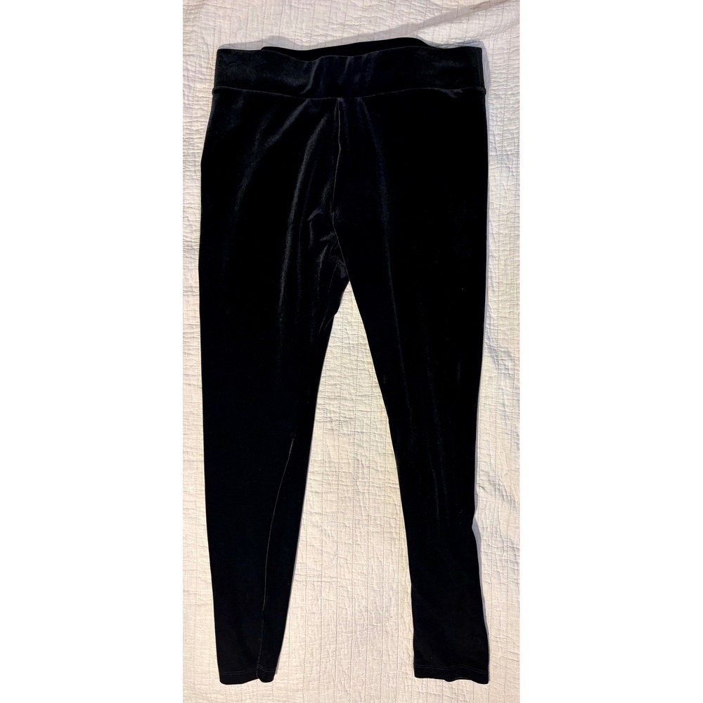 J.Crew Black Velvet Leggings Stretch Pull On Pants AD246 Womens Large
